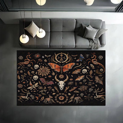 Dark Cabinet of Curiosities Rug — "Memento Mori"