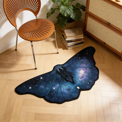 Cyberpunk Moth Rug — "Circuit Wings"