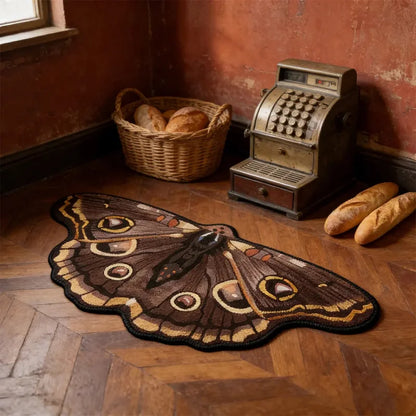 Cyberpunk Moth Rug — "Circuit Wings"