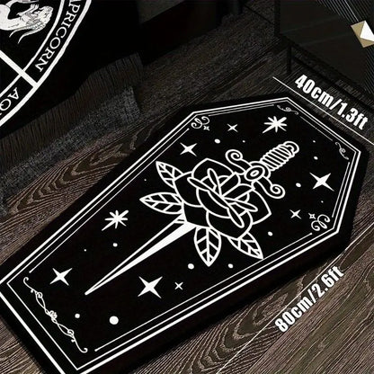 Coffin Shaped Halloween Rug — "Six Feet Under"