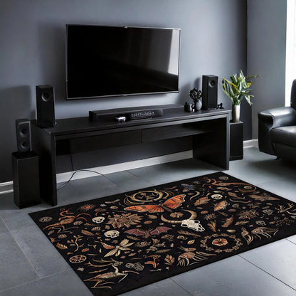 Dark Cabinet of Curiosities Rug — "Memento Mori"