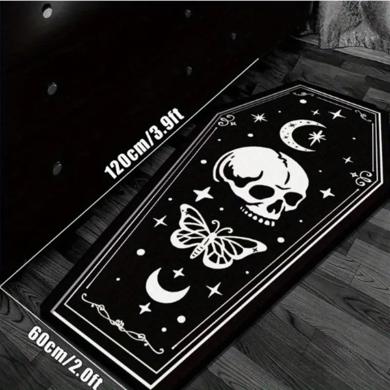 Coffin Shaped Halloween Rug — "Six Feet Under"