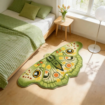 Cyberpunk Moth Rug — "Circuit Wings"